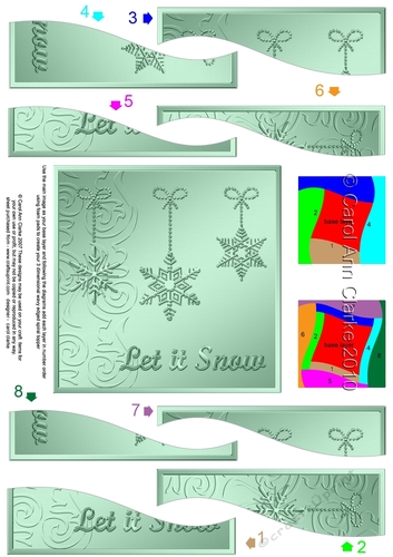 Christmas Let it Snow Snowflakes Wavy Spiral Side Stacker