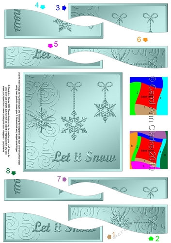Christmas Let it Snow Snowflakes Wavy Spiral Side Stacker