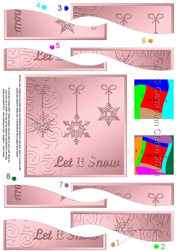 Christmas Let it Snow Snowflakes Wavy Spiral Side Stacker