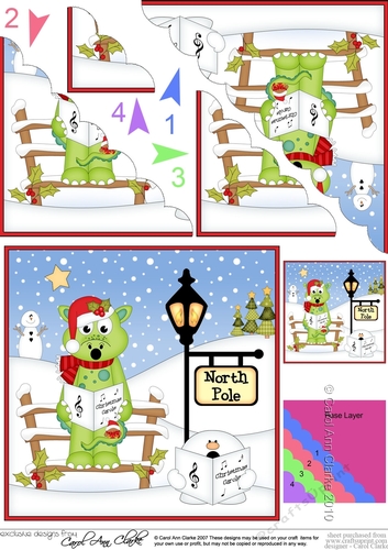 Christmas Cute Dinosaur is at the North Pole Scalloped Corner Stacker