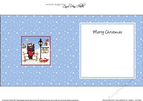 Christmas Cute Little Cat is at the North Pole insert square landscape