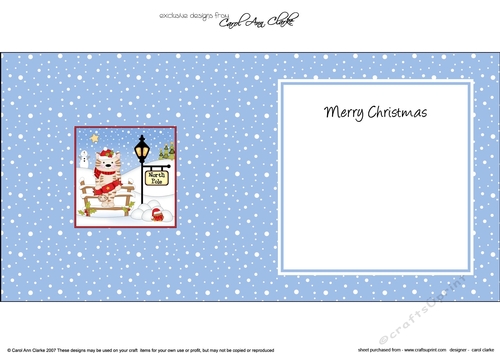 Christmas Cute Little Cat is at the North Pole insert square landscape