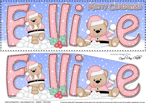 Large DL Merry Christmas ELLIE 3D decoupage 