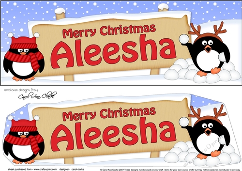 Large DL Merry Christmas ALEESHA 3D decoupage 