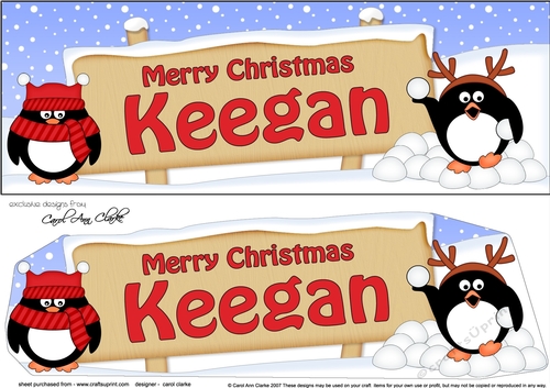 Large DL Merry Christmas KEEGAN 3D decoupage 