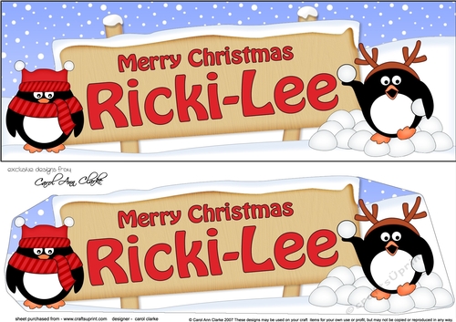 Large DL Merry Christmas RICKI-LEE 3D decoupage 