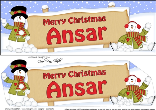 Large DL Merry Christmas ANSAR 3D decoupage 