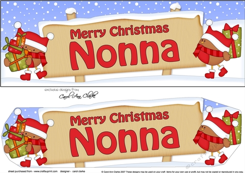 Large DL Merry Christmas NONNA 3D decoupage 