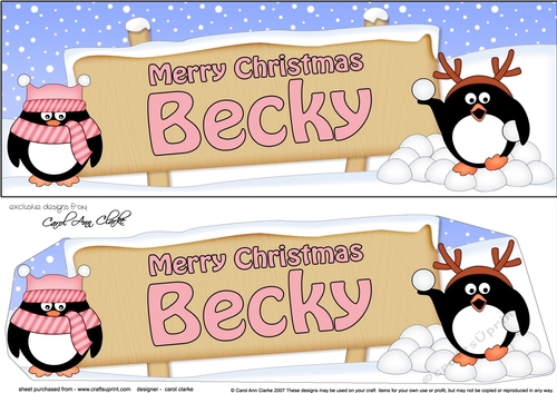 Large DL Merry Christmas BECKY 3D decoupage 