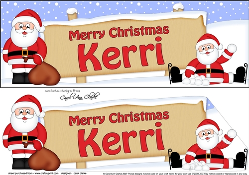 Large DL Merry Christmas KERRI 3D decoupage 