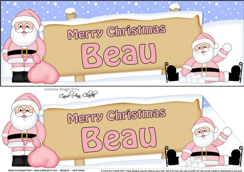 Large DL Merry Christmas BEAU 3D decoupage 