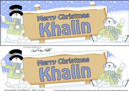 Large DL Merry Christmas KHALIN 3D decoupage 
