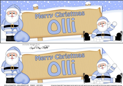 Large DL Merry Christmas OLLI 3D decoupage 