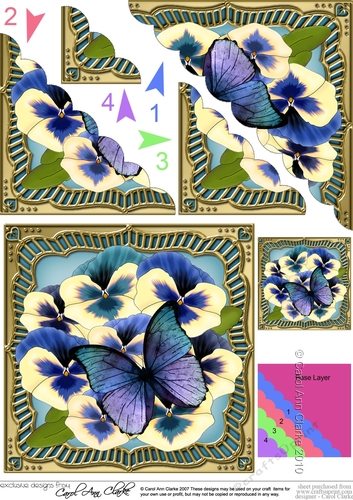 Flowers & Butterfly in a Gold Frame Scalloped Corner Stacker