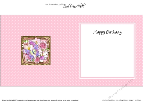 Flowers & Butterfly in a Gold Frame square landscape insert