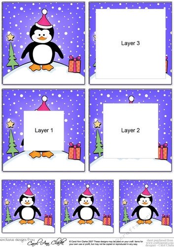 Cute Christmas Penguin Tunnel Topper