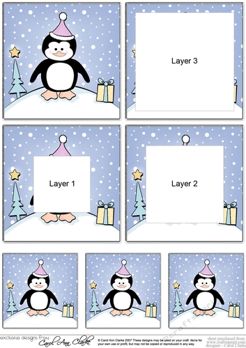 Cute Christmas Penguin Tunnel Topper