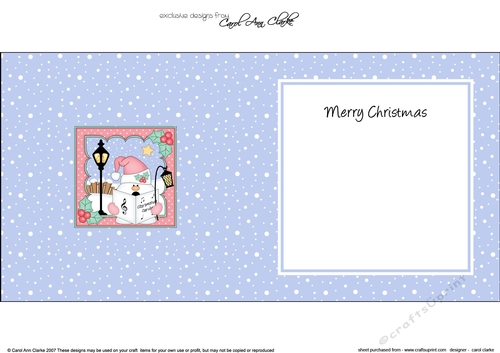Christmas Snowball Sam is Carol Singing insert square landscape