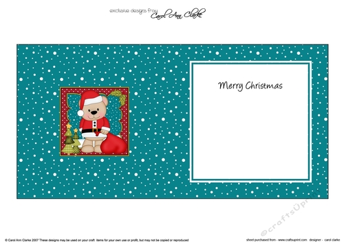 Christmas Livvy Bear has a Sack of Presents insert square landscape