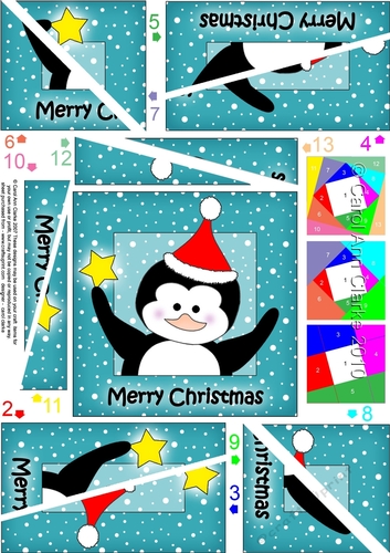 Cute Christmas Penguin Twisted Spiral Side Stacker