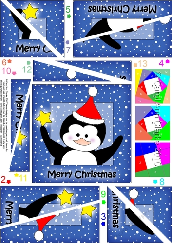 Cute Christmas Penguin Twisted Spiral Side Stacker