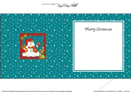 Christmas Snowman Oli has lots of Presents insert square landscape