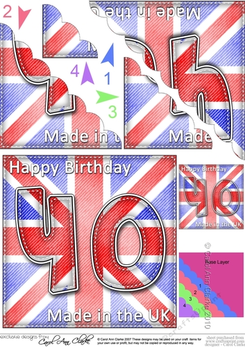 Flying the Flag UK 40th Birthday Scalloped Corner Stacker