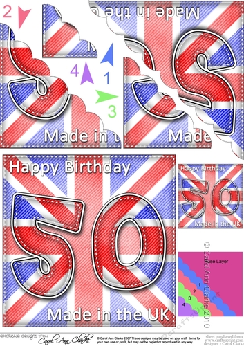 Flying the Flag UK 50th Birthday Scalloped Corner Stacker
