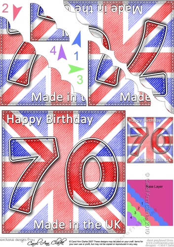 Flying the Flag UK 70th Birthday Scalloped Corner Stacker