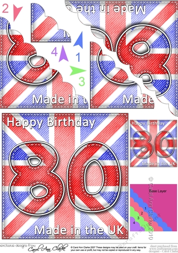 Flying the Flag UK 80th Birthday Scalloped Corner Stacker