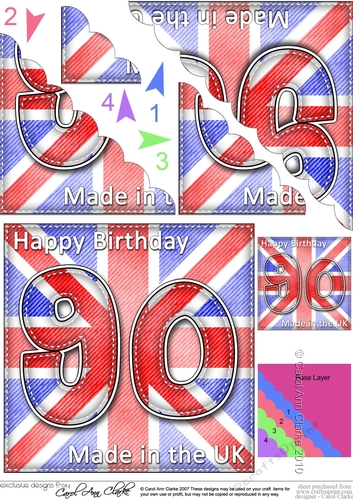 Flying the Flag UK 90th Birthday Scalloped Corner Stacker