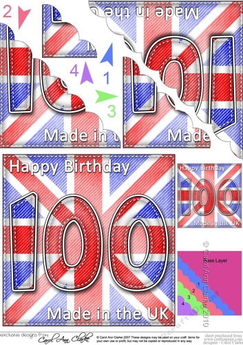 Flying the Flag UK 100th Birthday Scalloped Corner Stacker
