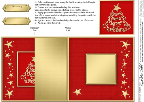 Merry Christmas Tree No-Hole Fold Back Card