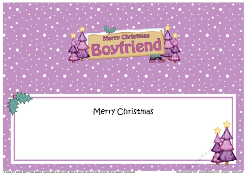 large DL Merry Christmas Merry Christmas BOYFRIEND with Xmas Trees insert