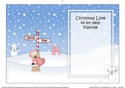 5 x 7 matching insert -  Christmas Love to My Dear FIANCEE