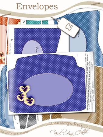Pansy, Lace and Pearls Matching C5 Envelope Kit