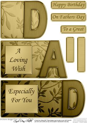 Dad Elegant Metallic Book Sheet