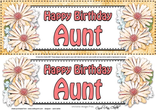  Large DL Happy Birthday AUNT Daisies Floral 3D decoupage