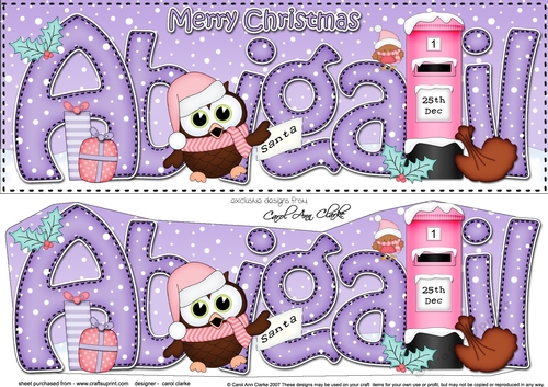 Large DL Merry Christmas ABIGAIL 3D decoupage 
