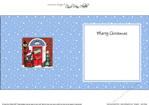 Hamish Scottie Dog is at the Christmas Door matching insert square landscape