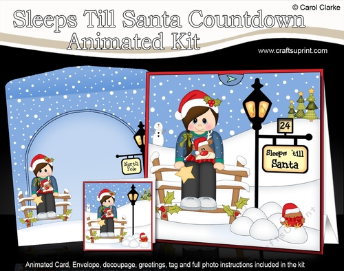 3D Christmas Jumper Girl Sleeps Till Santa Countdown Card