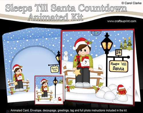 3D Christmas Jumper Girl Sleeps Till Santa Countdown Card