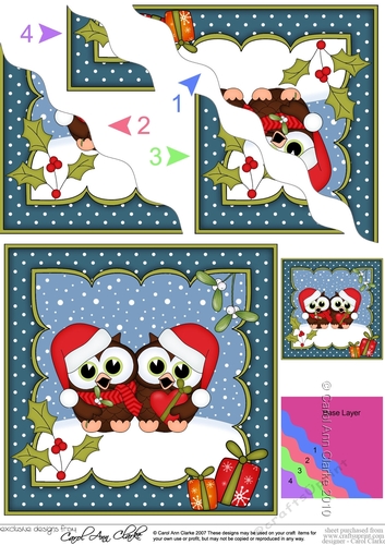 Christmas Little Hoot Owl is in Love Corner side stacker Topper