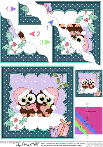 Christmas Little Hoot Owl is in Love Corner side stacker Topper