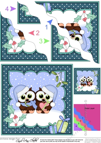 Christmas Little Hoot Owl is in Love Corner side stacker Topper