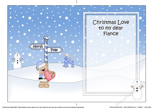 5 x 7 matching insert -  Christmas Love to My Dear FIANCE