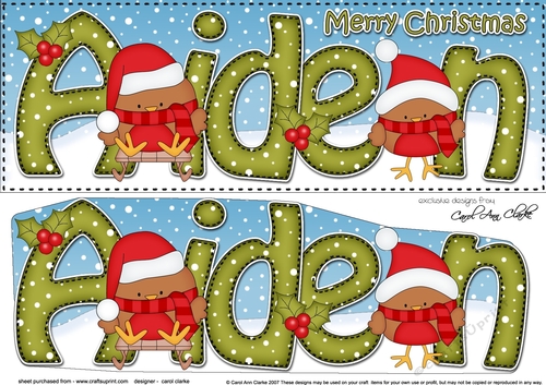 Large DL Merry Christmas AIDEN 3D decoupage 