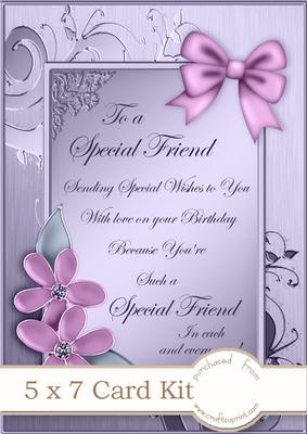 5 x 7 Elegant Metallic Greeting Kit with 3D Decoupage