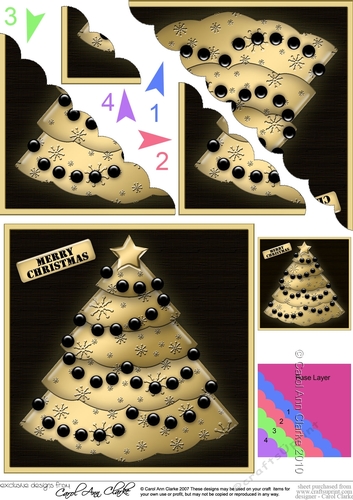 Christmas Tree Scallop Corner side stacker Topper