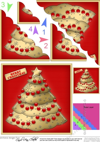 Christmas Tree Scallop Corner side stacker Topper
